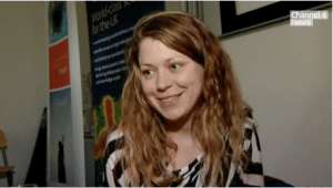 Lily Asquith, UCL PhD, on C4 news.
